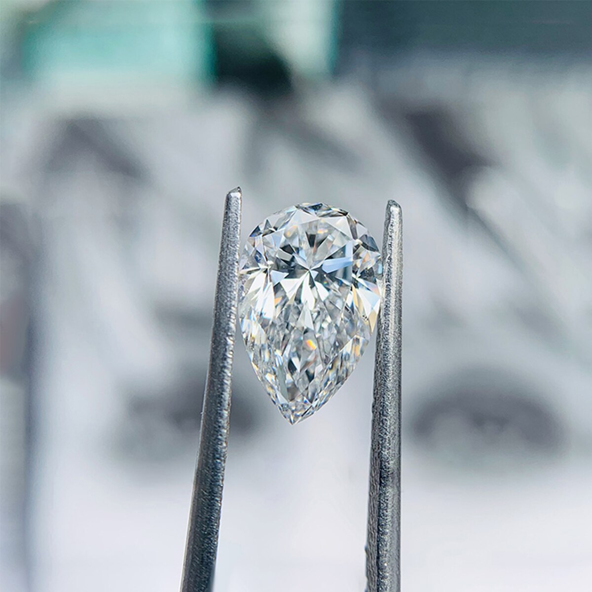 Szjinao-piedra moissanita en forma de pera, Diamante en forma de pera, Color D, 0,1 CT, 1,5x3mm, VVS1, sin definición, 10 Uds.