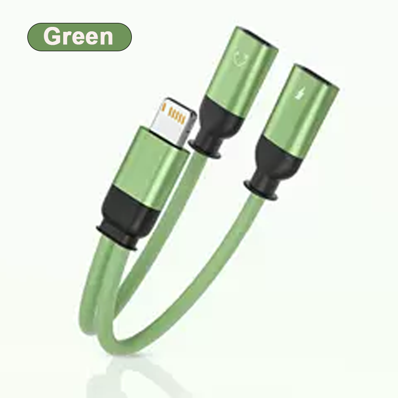 OTG 2 en 1 iOS a iOS adaptador de carga rápida 3,5mm adaptador de conector de auriculares divisor para iPhone 14 13 12 11 8 Pro Max X XR SE iPad