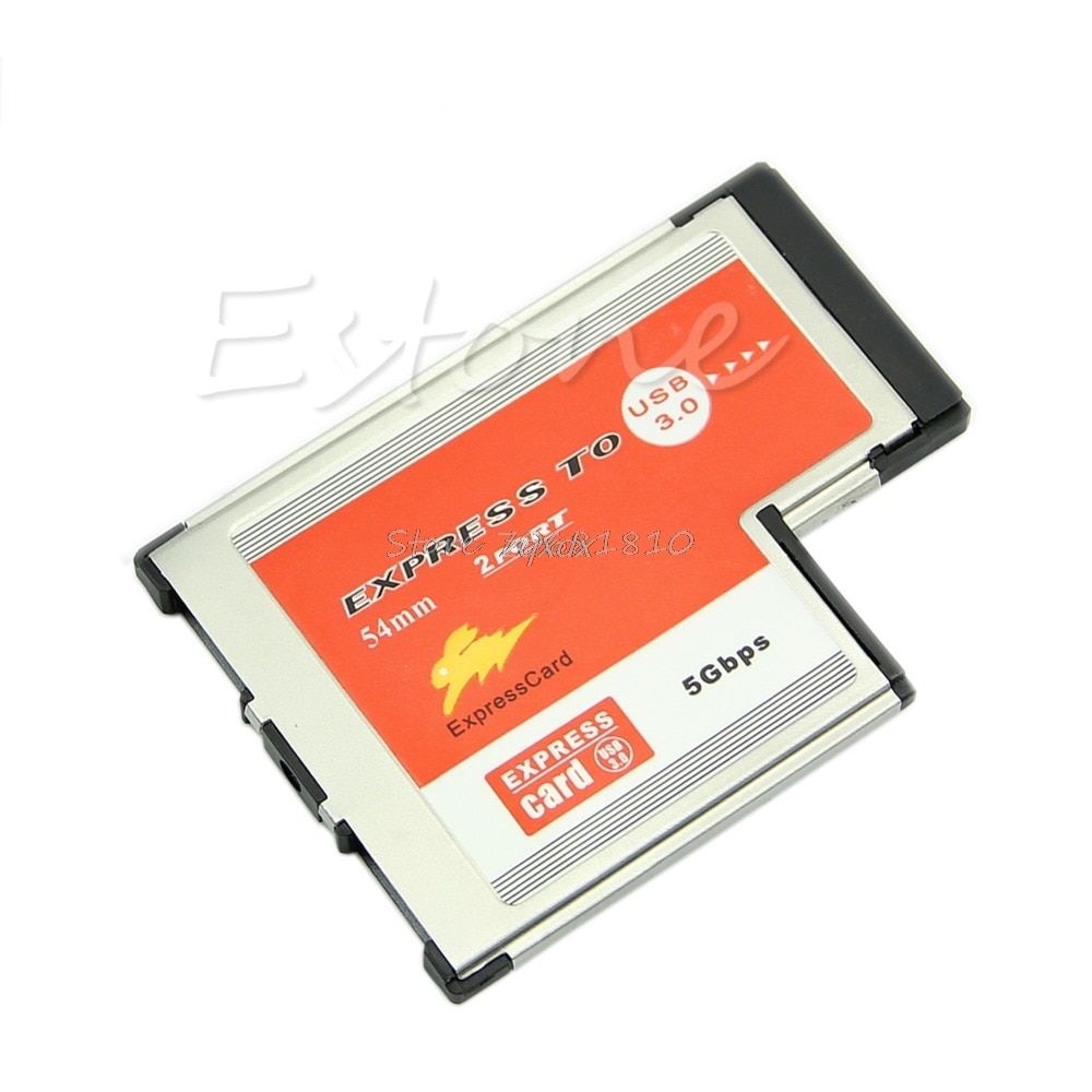 2 Dual Port USB 3.0 HUB Express Card ExpressCard 54mm Hidden Adapter For Laptop Whosale&amp