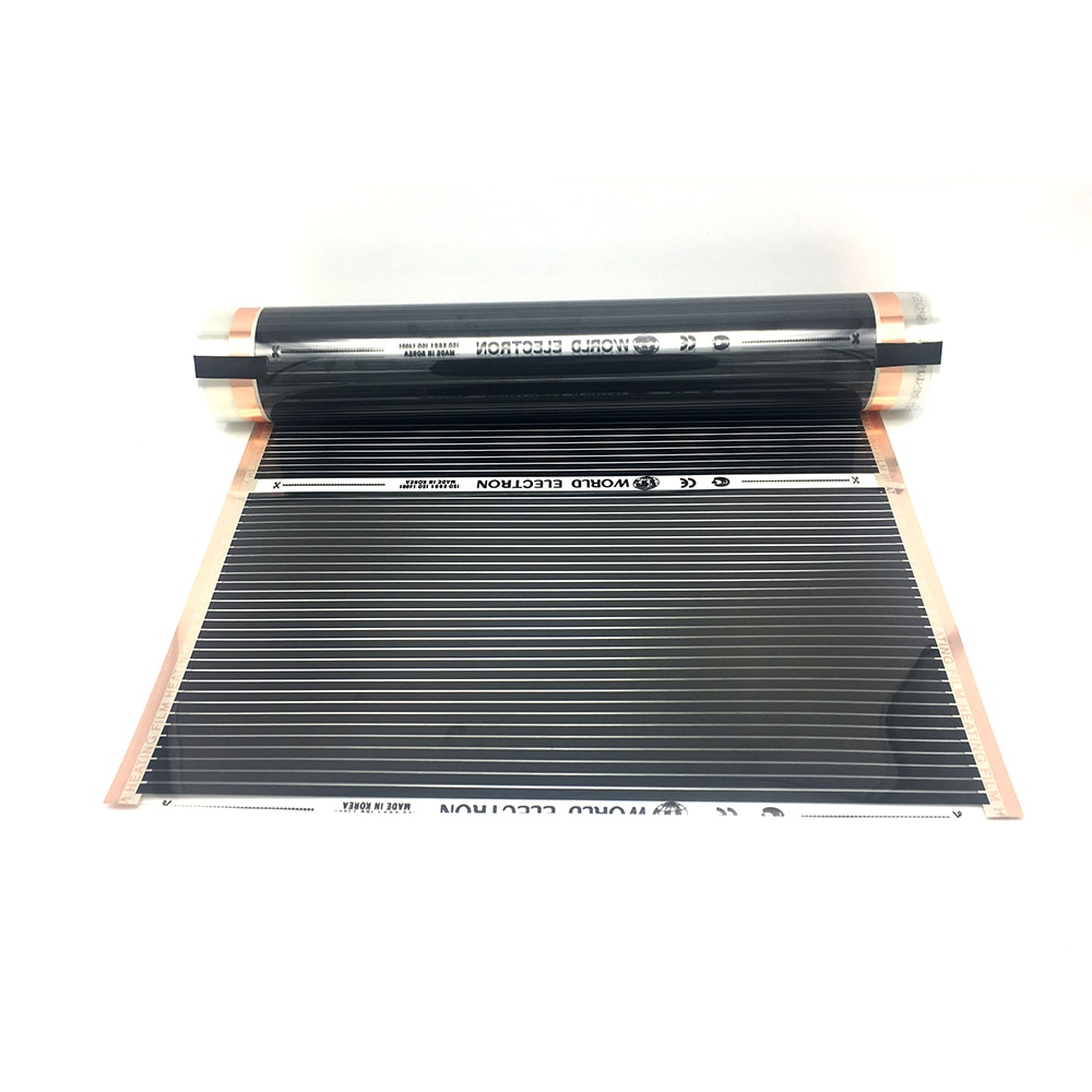 MINCO HEAT Electric Infrared Underfloor Heating Film 220w/m2 Warming Mat with Clamps and Psates