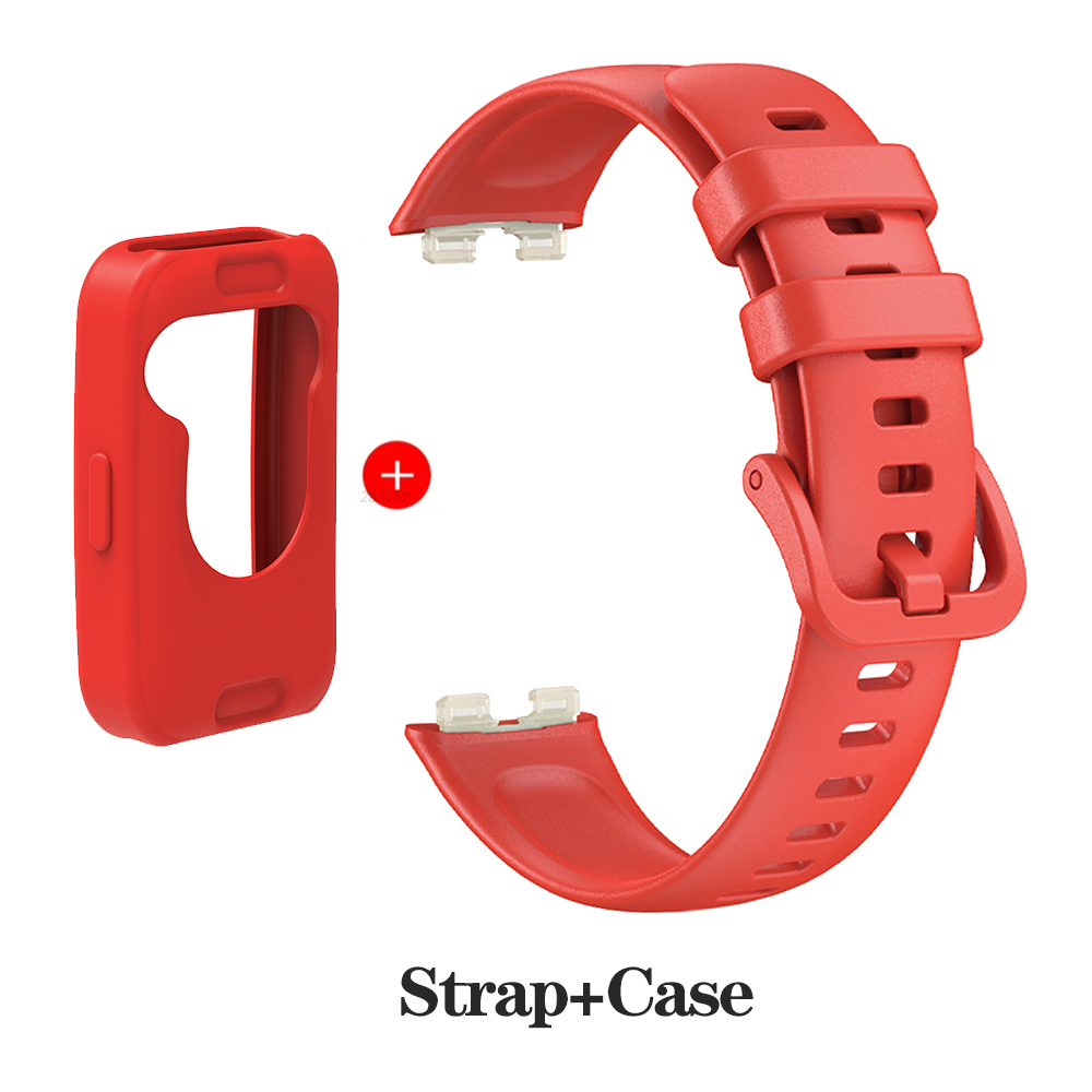 Silicone Strap for Huawei Band 9 Watchbands Replacement Bracelet Accessories for Huawei Band 8 Screen Protector Bumper Watchband: smoky purple