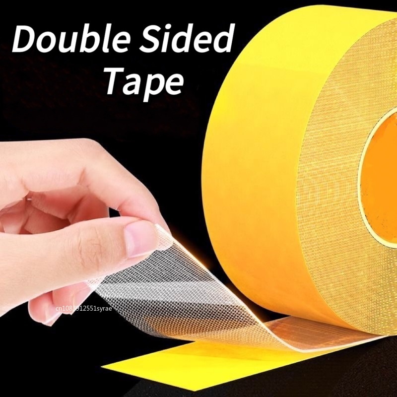 Cinta a base de tela de doble cara, 1/2/3/4/5CM, alta adherencia, malla translúcida resistente, impermeable, cintas adhesivas potentes sin rastro