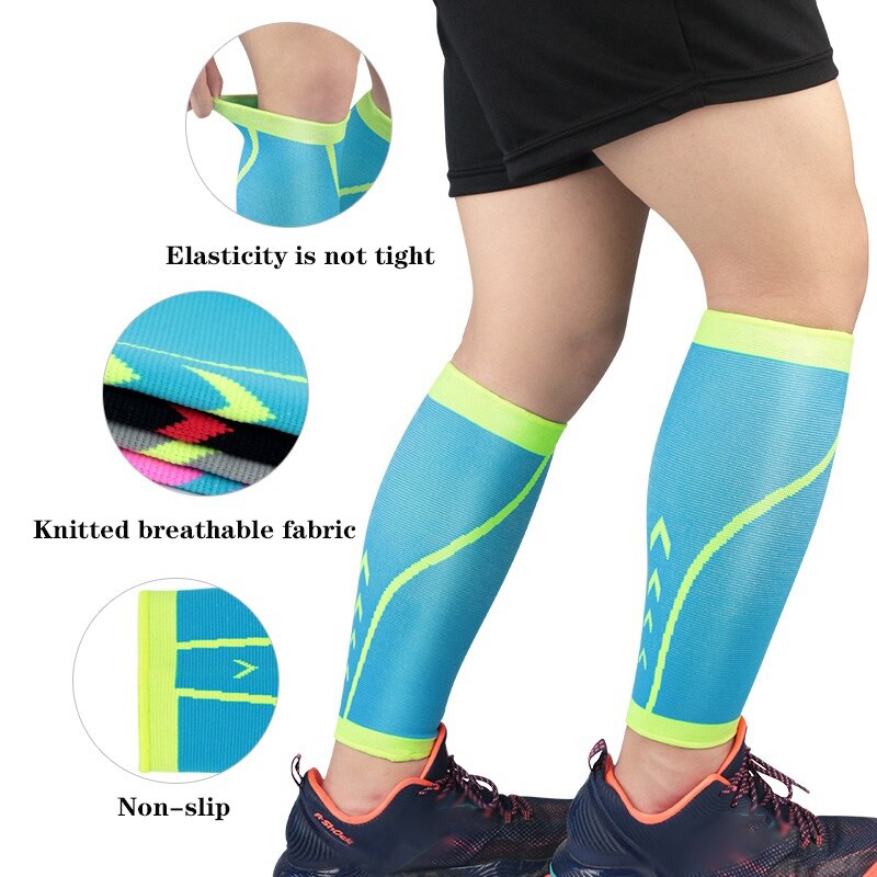 1 pièces sport Compression jambe manches antidérapant Football basket-ball veau soutien protecteur chaussettes en cours d'exécution protège-tibia soulagement de la douleur