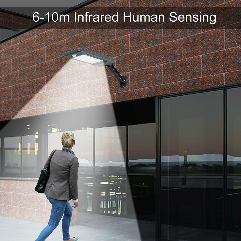 60 LED télécommande extérieure lampe solaire lumière PIR capteur de mouvement IP65 applique extérieure décoration de jardin rue lampes solaires