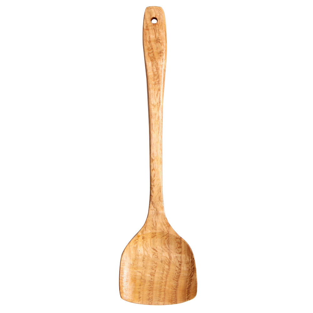 De Madera de cocina de arroz espátula de utensilios de cocina no, palo, mano Wok pala: A