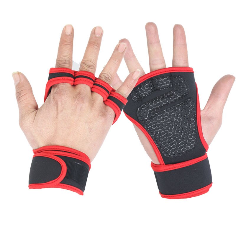 Gym Workout Gloves, Half Finger Weight Lifting Gloves with Wrist Support and Palm Protect Suit for Dumbbell Fitness Training