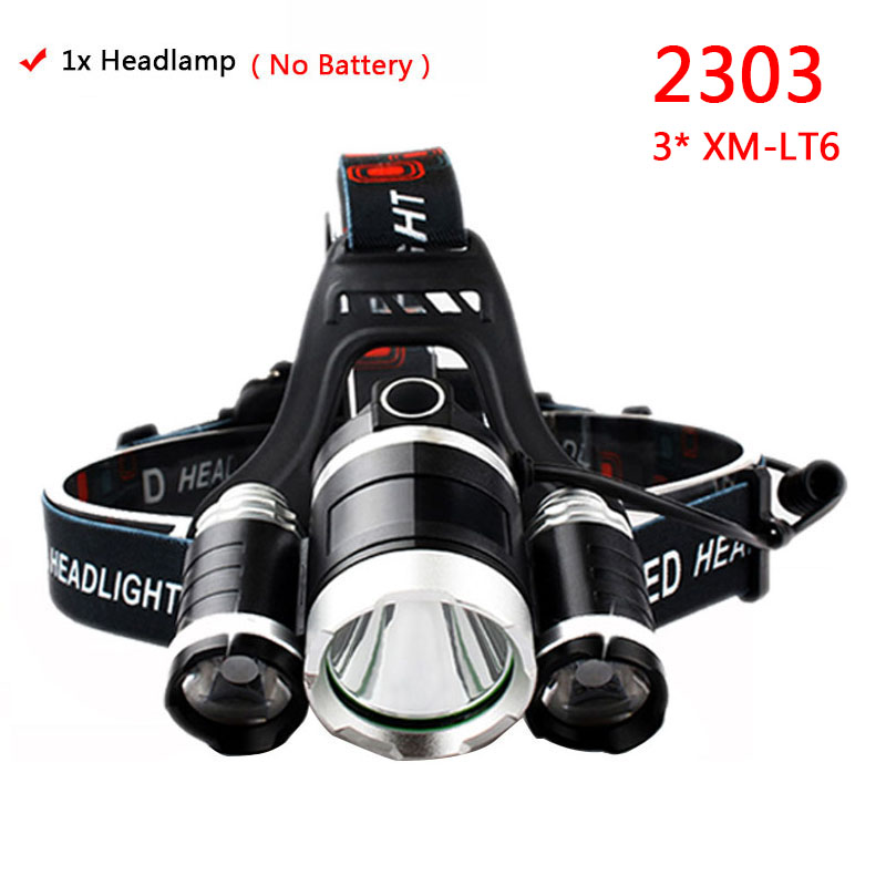 Litwod Z20 CREE XHP70.2 LED phare avant lampe frontale lampe torche 18650 batterie VS 3 pièces XM-L T6: option A