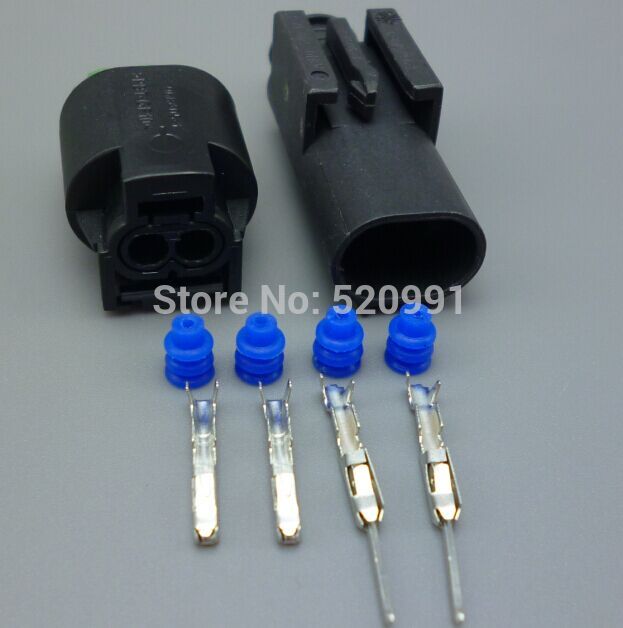 Shhworldsea-conector de cable macho y hembra de 2 pines Sensor de temperatura del agua del refrigerante del motor, enchufe para BMW Buick 1-967644-1