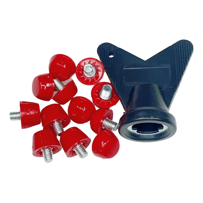 12 Stuks Voetbalschoen Vervanging Spikes 13 Mm/16 Mm Professionele Voetbalschoen Studs Voor 5 Mm Schroefdraad voetbal Schoenen: Rood / 7