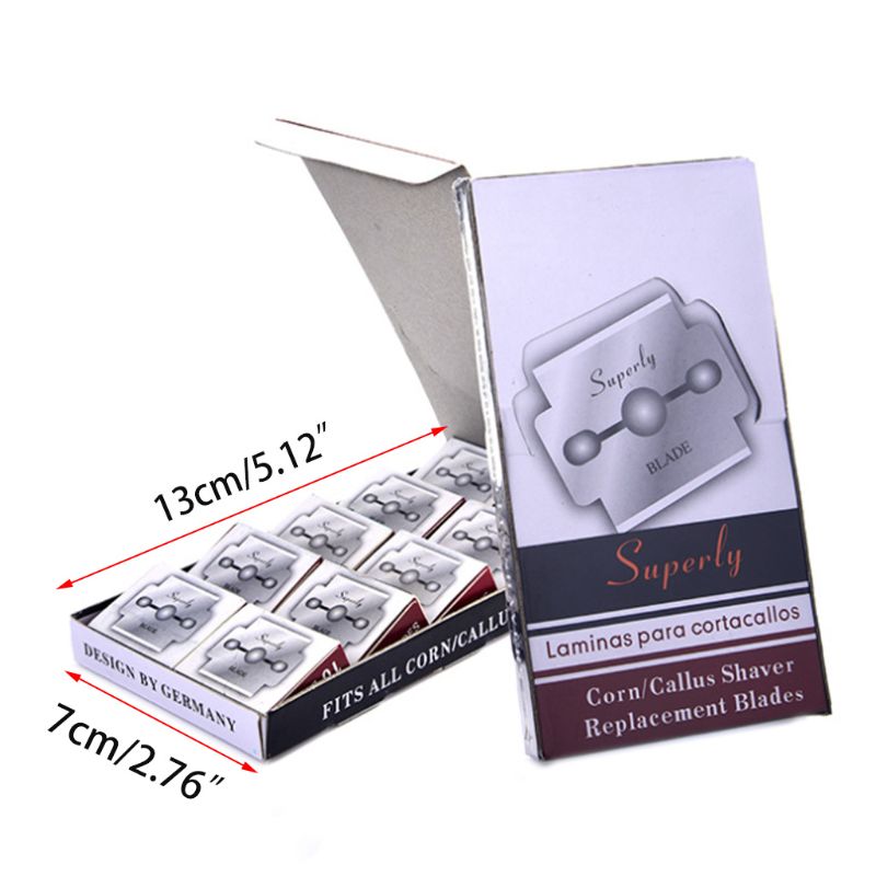100 Pcs/box Safety Replacement Blade Dead Skin Corn Remover Stainless steel Nail Art Pedicure Blades Foot Care Tool