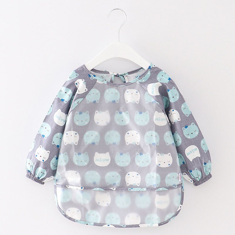 Mignon imprimé bébé bavoirs imperméable coton infantile bébé alimentation trucs -né bébé fille garçon bavoirs Burp tissu Babador bavoir tablier: grey