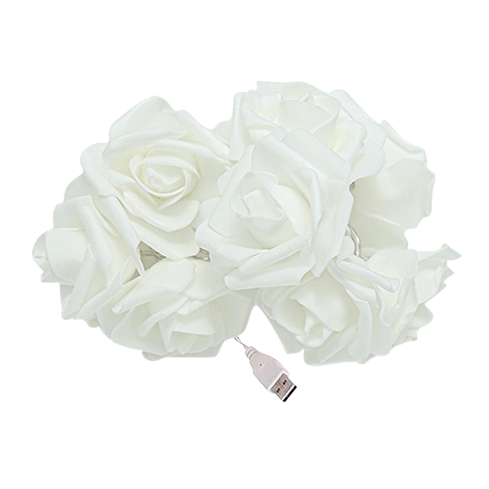 3 Meters 20 Lights Rose Flower LED String Lights Artificial Flower Bouquet Garland For Valentine's Day Wedding Party Decoration: B