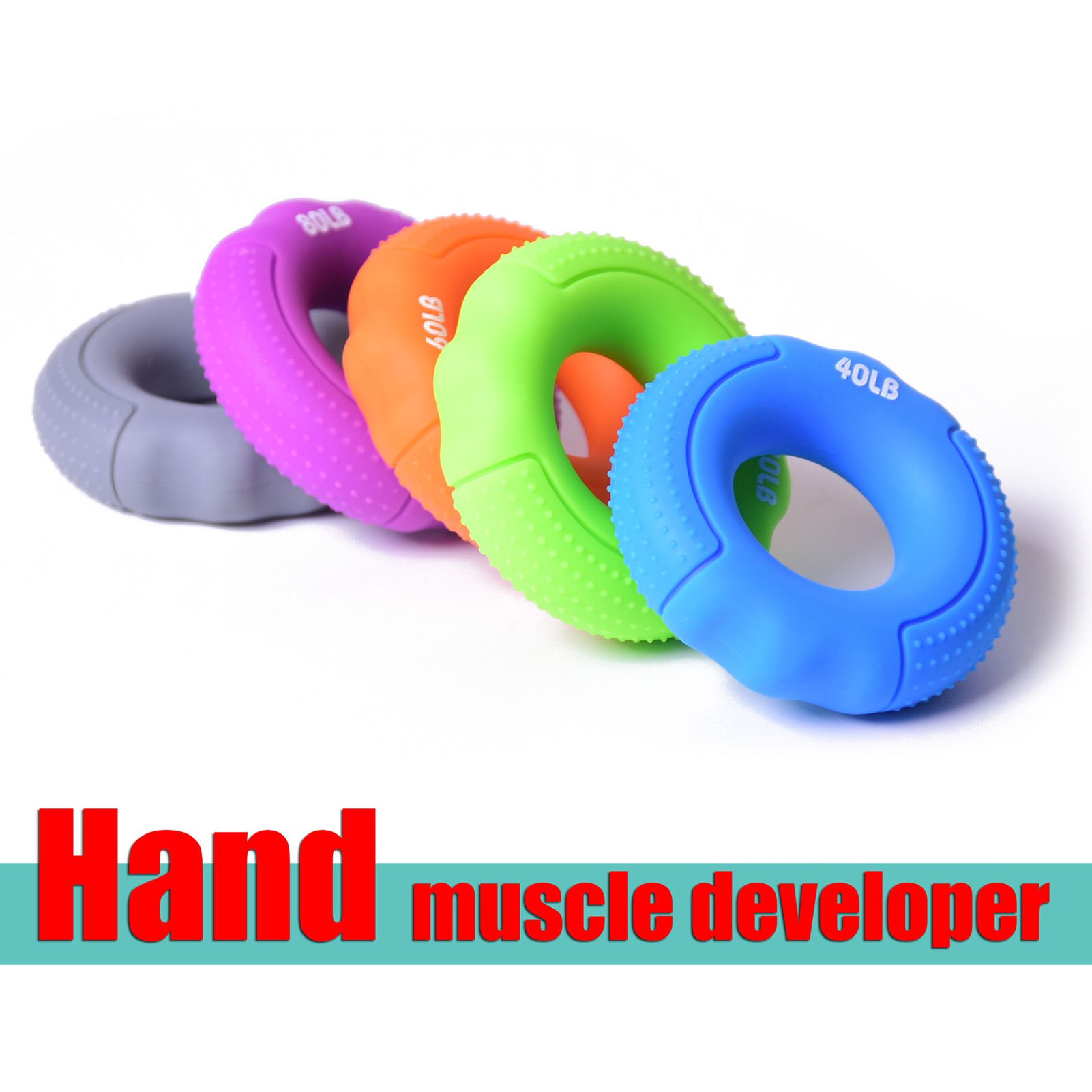 Silicone Adjustable Hand Grip 20-100LB Gripping Ring Finger Forearm Trainer Carpal Expander Muscle Workout Exercise Gym Fitness