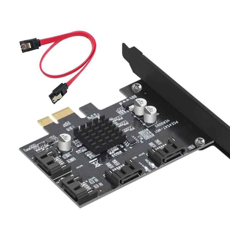 SATA PCI-E4 Ports Expansion Card Sata Controller Card PCI To SATA 3.0 6G Adapter Card Expansion IPFS Hard Disk 88SE9215