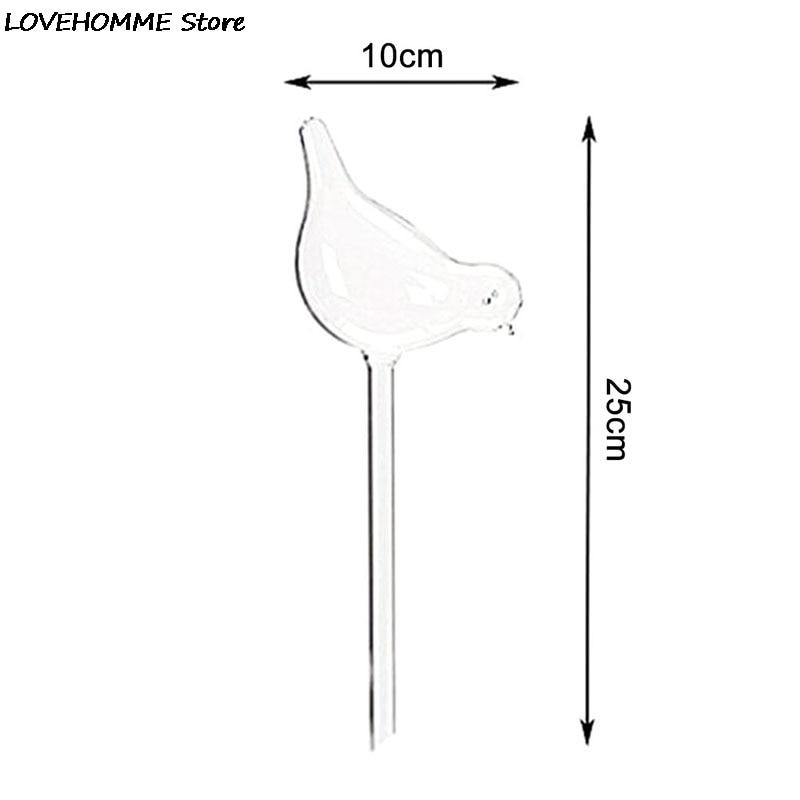 1 stk automatisk blomstervanningsanlegg plantevann selvvannende globus fugleform håndblåst klare plast aqua pærer