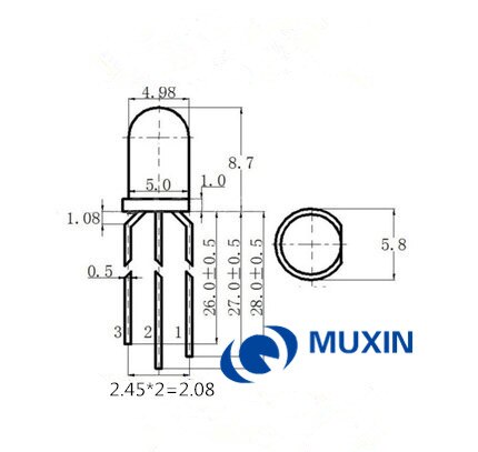50pcs 5MM RGB super Bright led Common Anode 4 pins red green blue water clear