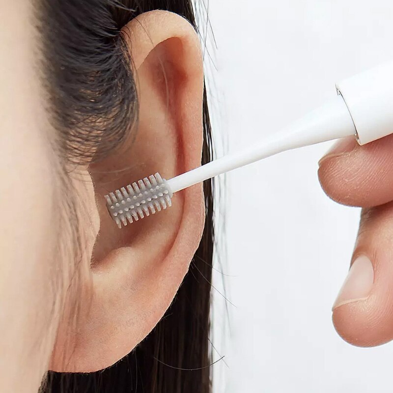 Huohou tragbares usb-ohrnagelpflegeset mit led-licht, ohrstöpselbürste, werkzeugset zum entfernen von ohrenschmalzreiniger und nagelfeilenschneider