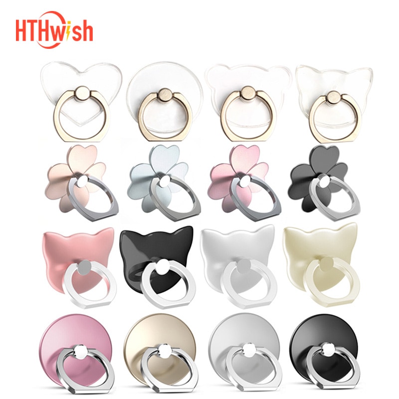 Phone Ring Holder Universal Mobile Phone Grip non-slip Metal/Plastic Finger Ring for Phone/Tablet Holder Stand Cat/Bear