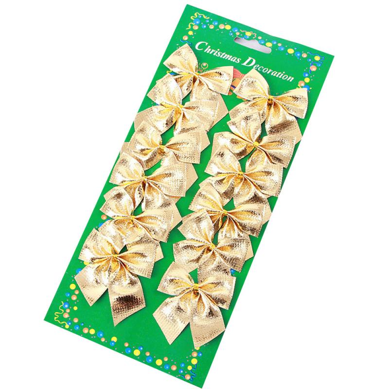 1 pack guld röd/guld/blå/silver sammetsrosett träd juldekoration fest bröllopsdekoration julrosor