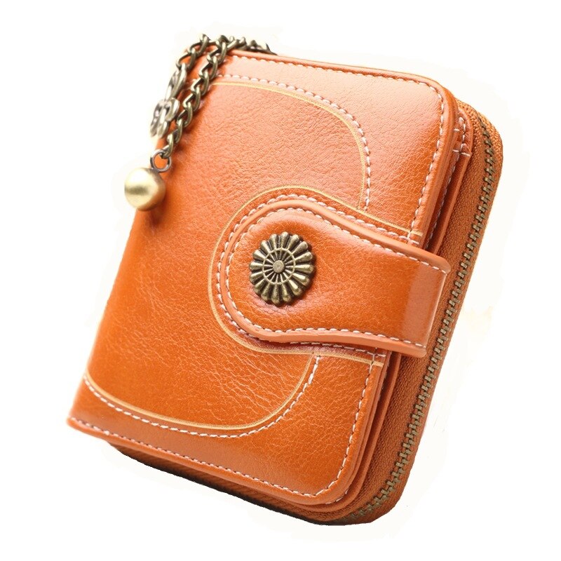 Large Capacity Women Wallets Pu Leather Female Purses Long Clutch Multifunctional Zipper Hasp Purse Phone Wallet Card Holder: Orange S