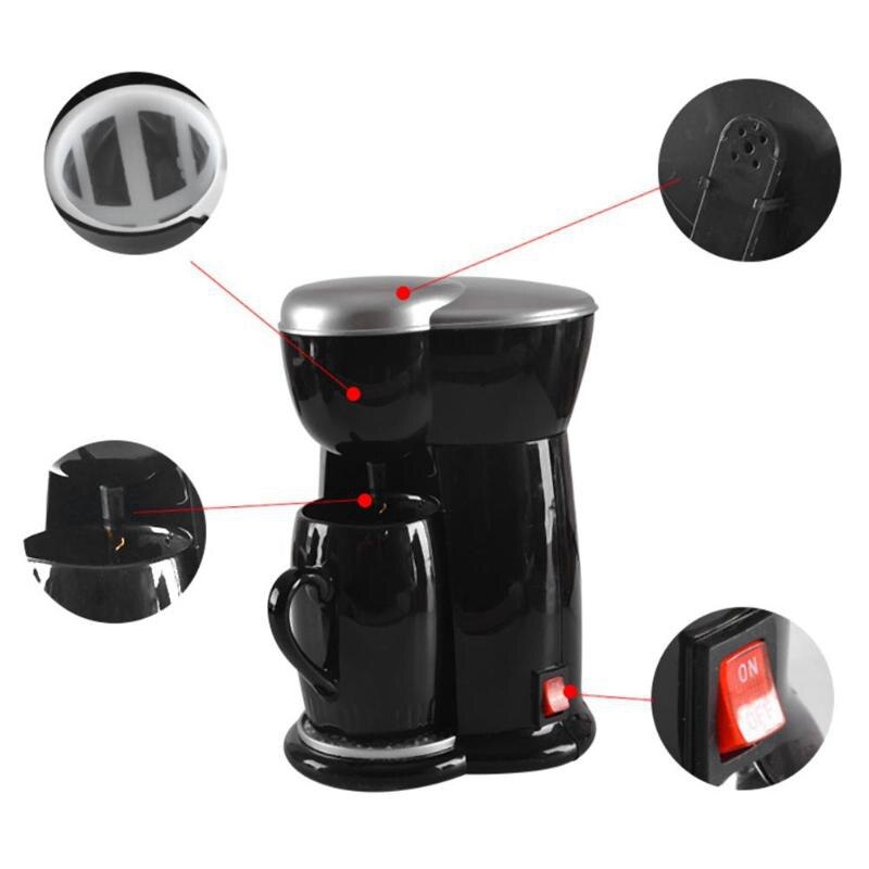 Mini kaffemaskine enkelt kop espressomaskine hjemme elektrisk automatisk kaffemaskine(eu stik)