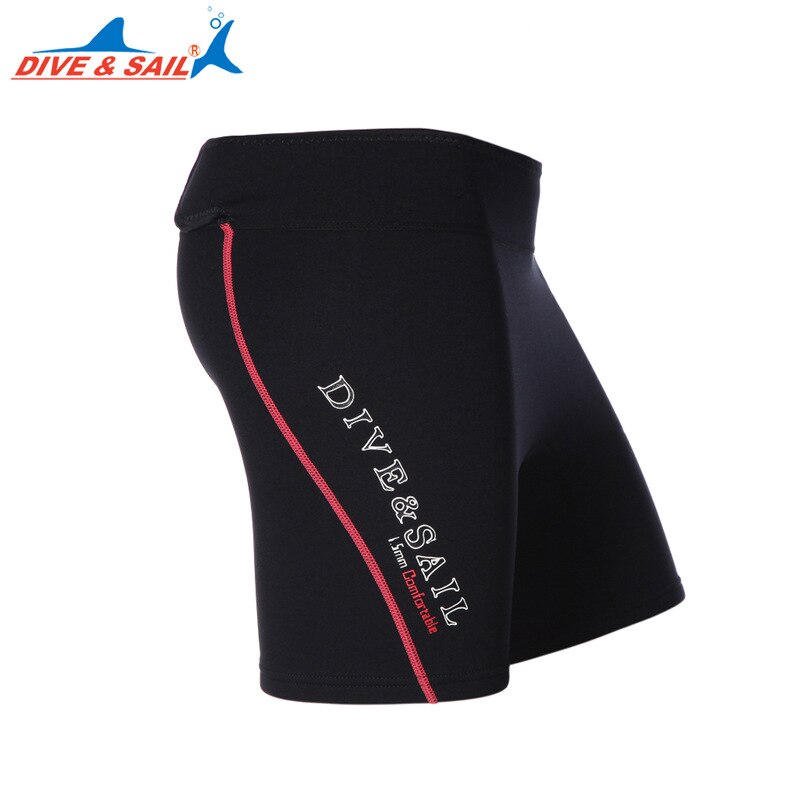 Dive&Sail 1.5mm lycra Neoprene shorts Mens Wetsuit pants for sailing sailboard Swimming Diving Snorkeling surfing xxxl short: red line 006 women / XS