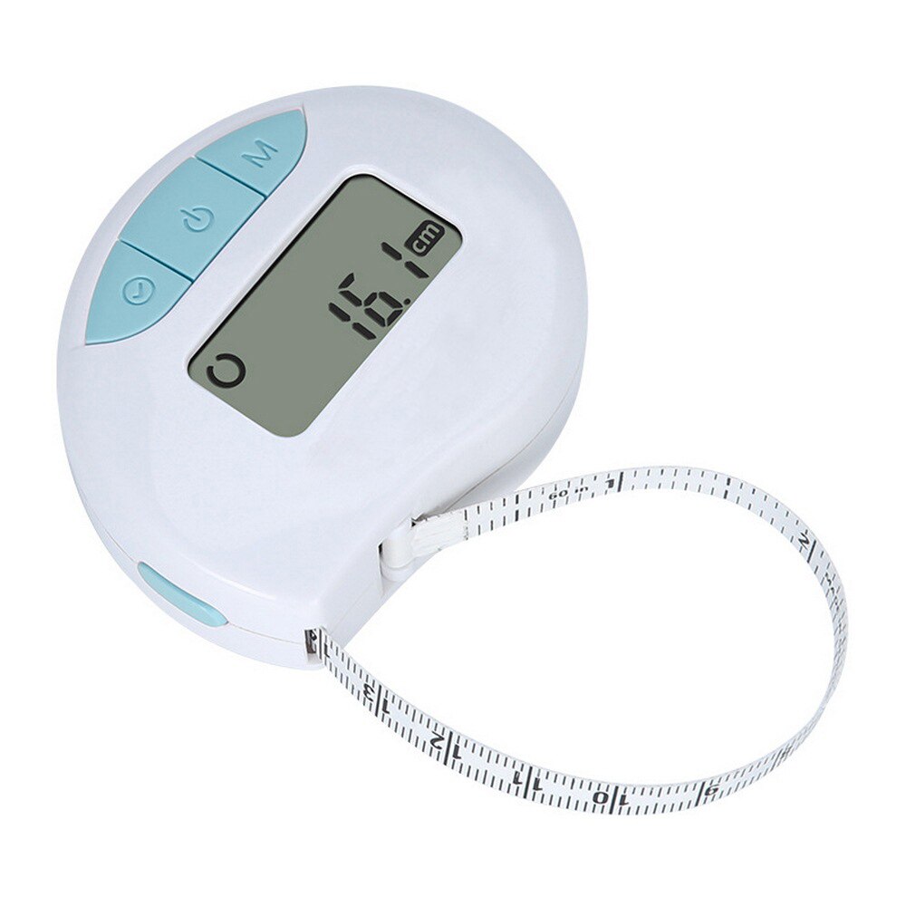 Digital Body Tape Measure 150cm LED Electronic Health Band Tape Ruler Circumference And Linear Measure Mode Body Fat Caliper: Sky Blue