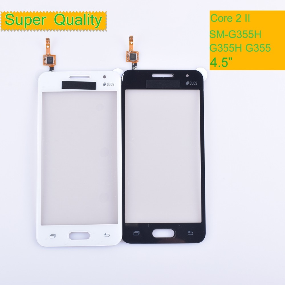 10 Uds. G355 para Samsung Galaxy Core 2 II SM-G355H G355H G355 G355M Sensor de pantalla táctil digitalizador de cristal pantalla táctil NO LCD
