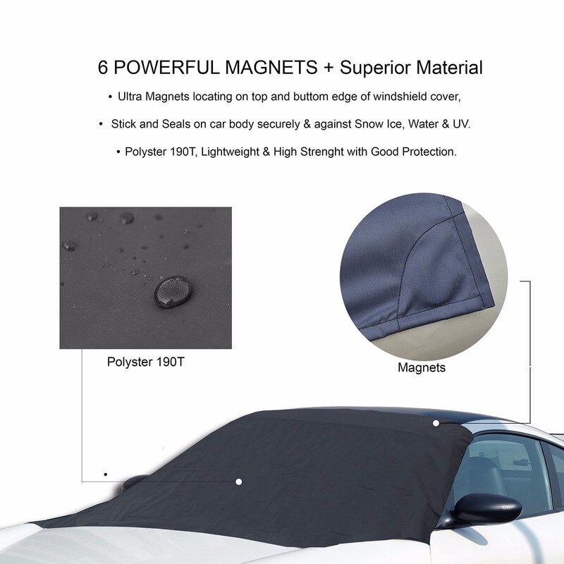 Universal Magnetic Car Windshield Covers Car Cover Snow Frost Winter Wind Protector Sun UV Rain Shade Cover Auto Car Accessory