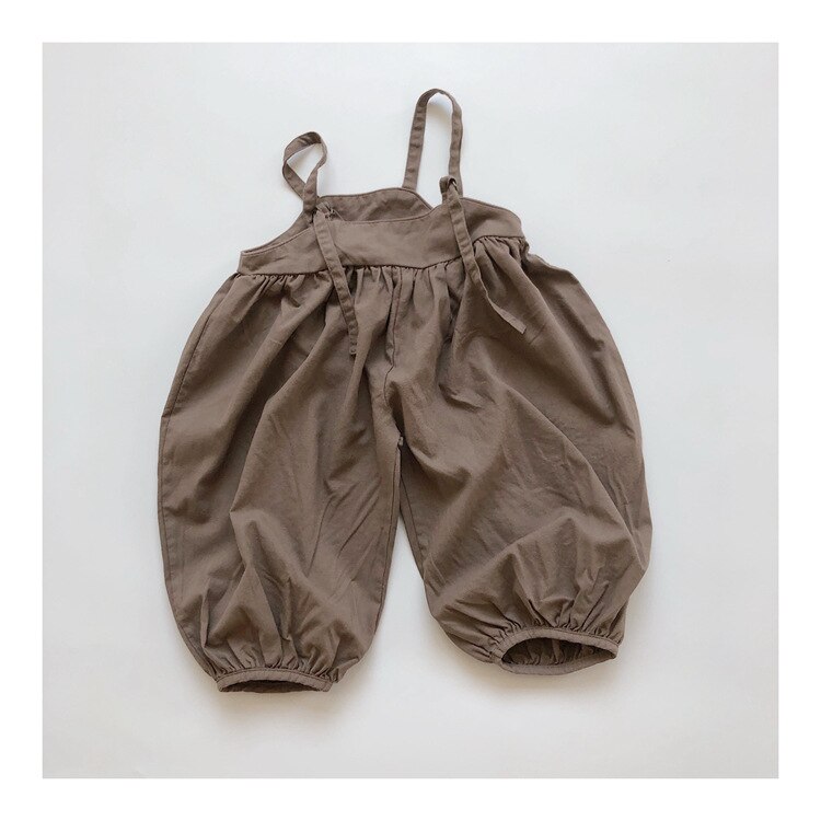 5177 coréen enfants jarretelle pantalon automne nouveaux garçons chanvre coton ensemble 1-7 ans filles pantalons amples combinaisons enfants tenue