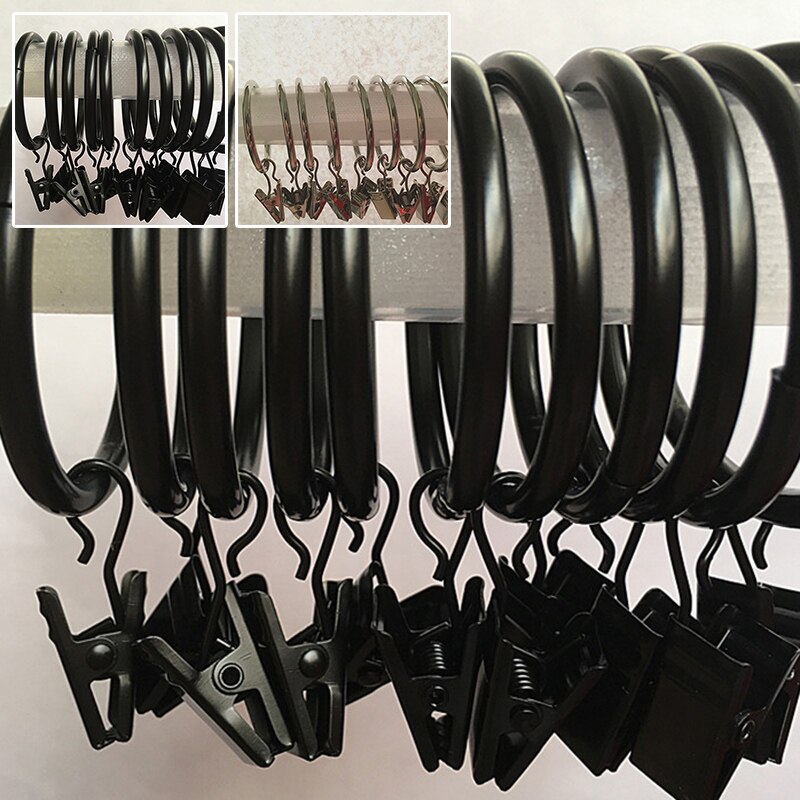 10pcs Stainless Steel Hook Metal Rings Removable Clips with Eyelets For Window Curtain Draperies Clothes Practical
