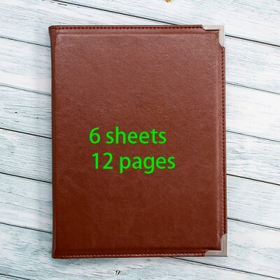 Beauty Salon Price List Folder Display Menu Book PU Leather Material: 8 sheets brown