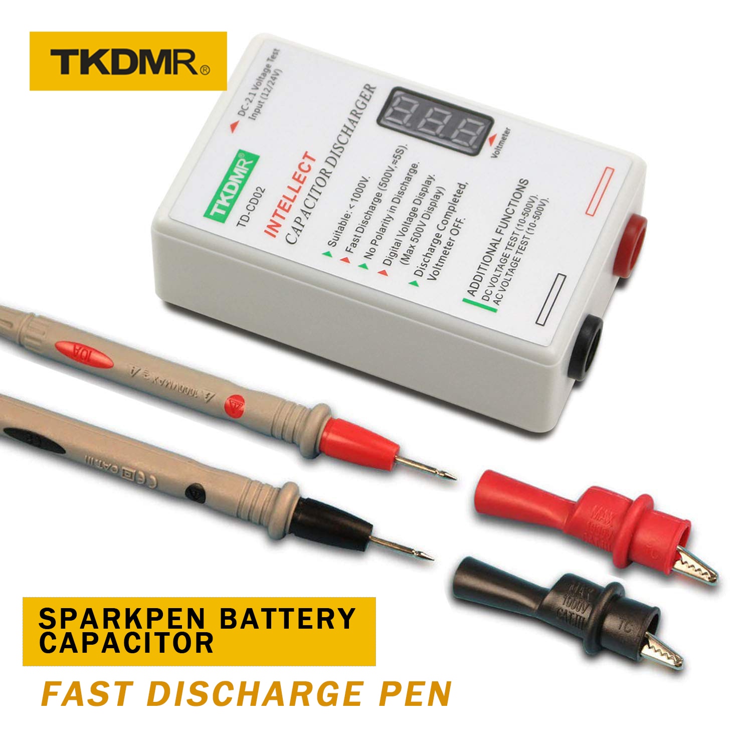 TKDMR Sparkpen Battery Capacitor Fast Discharge Pen - Discharger Protection Electrician Voltage Discharging Tool for Electronic