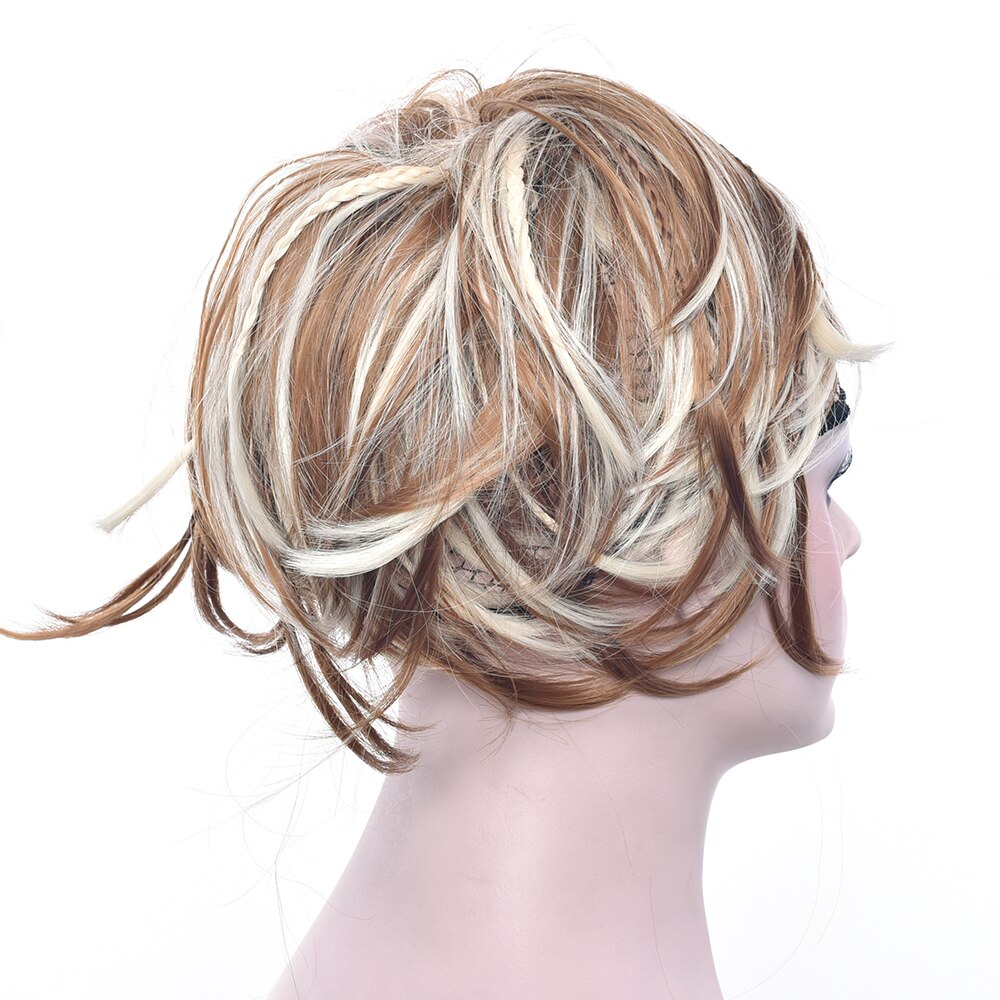 Soowee-Diadema de pelo sintético para mujer, moño, trenza de fibra de alta temperatura, diadema de rodillo: 27H613