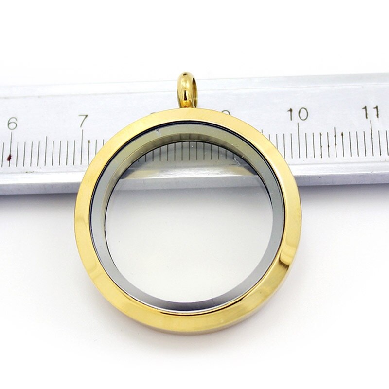 30mm 316L Stainless Steel Twist Screw Locket Pendant Floating Charms Locket Clear Glass Locket DIY Jewelry