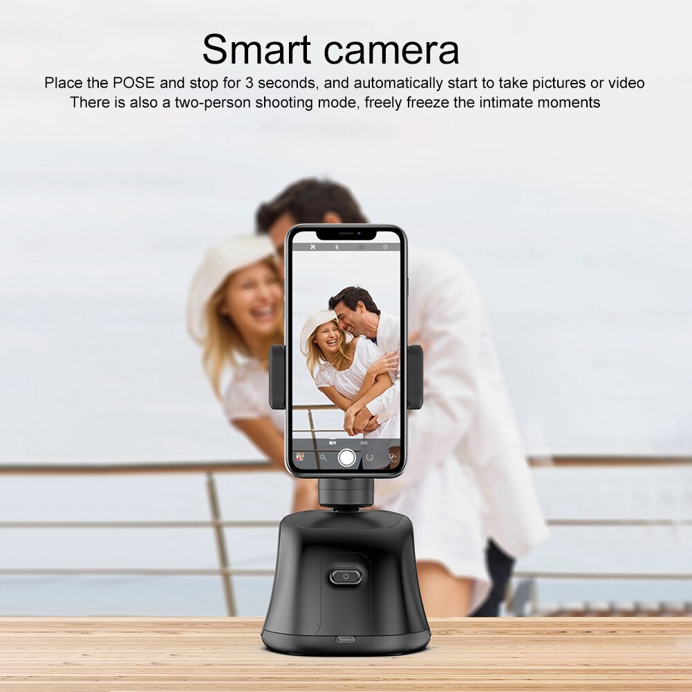 Auto Face Tracking Desktop Camera Mount AI Composition Rechargeable 360 Degree Rotation Cameraman Mobile Phone Gimbal Stabilizer