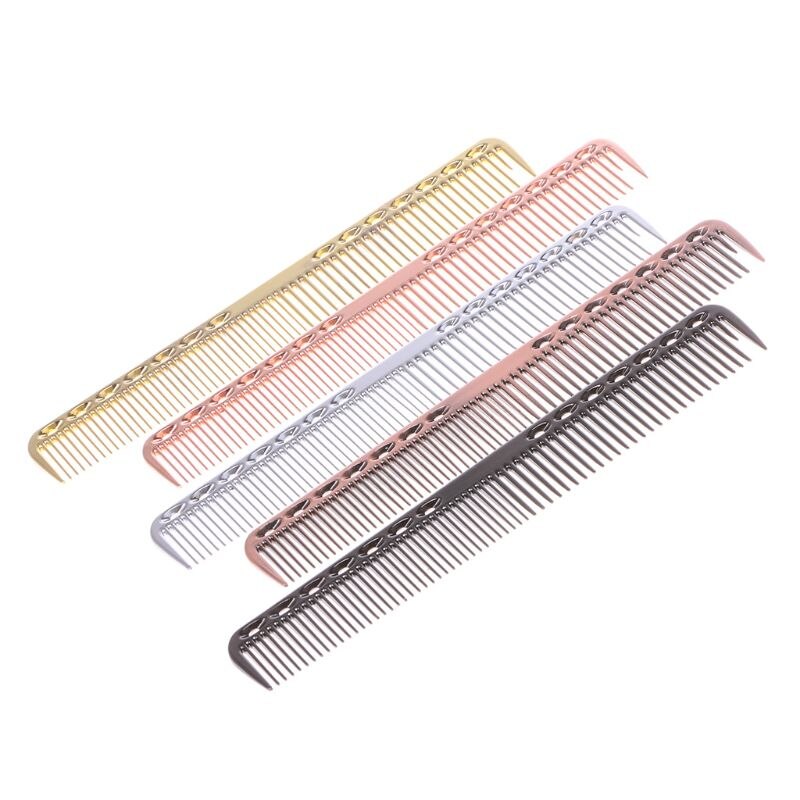Hommes femmes bébés aluminium métal antistatique coupe peigne cheveux coiffure et barbiers Salon peignes