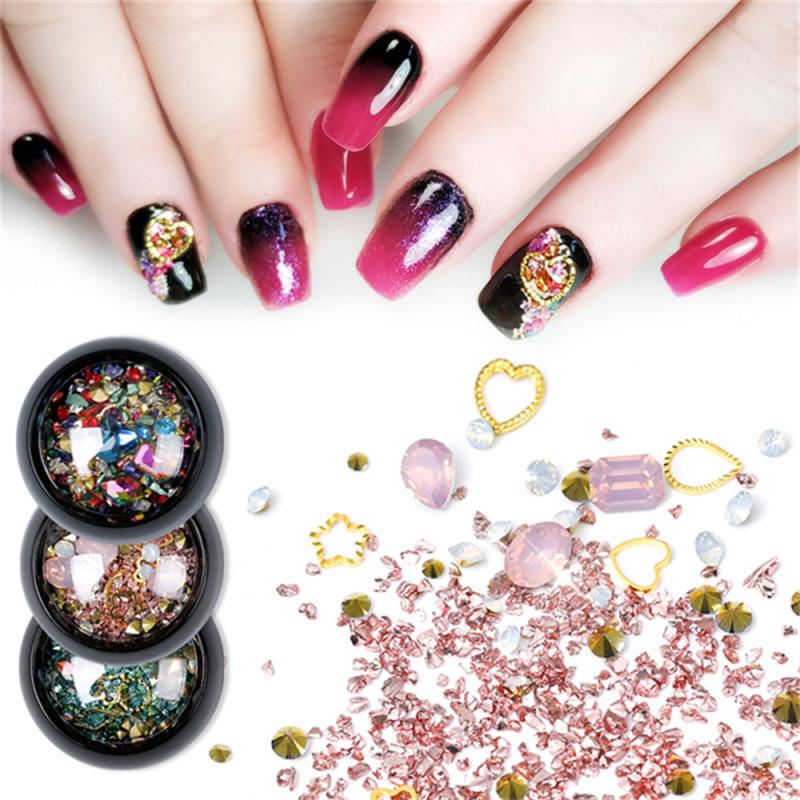 1 Pc Nail Art Sieraden Steen Zirkoon Micro Boor Kristal Zand Gemengde Manicure Rhinestone Glitters Crystal Nail Hamer Decor Nail