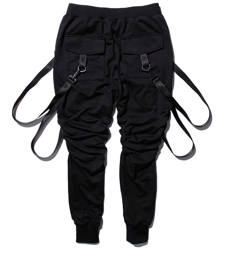 11 BYBB'S DARK Cargo Pants Men Straps Black Hip Hop Casual Streetwear ...