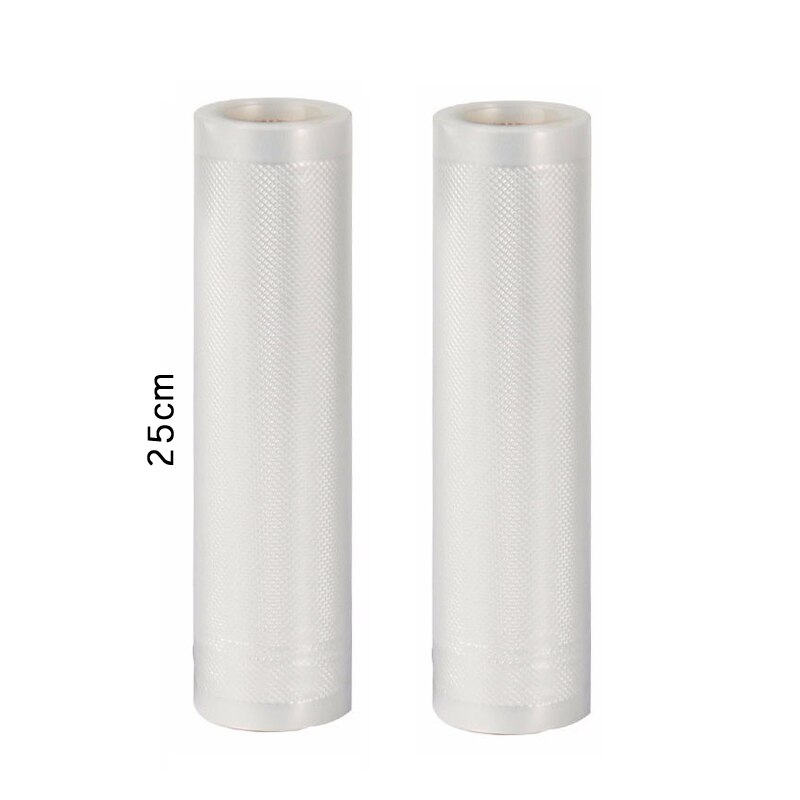 2 Rolls/set Bpa Free Freezer Seal Pack Texture Storage Nylon Packaging Embossed Sealer Plastic Food Vacuum Pouch Bag Roll: 2pcs 25x500cm