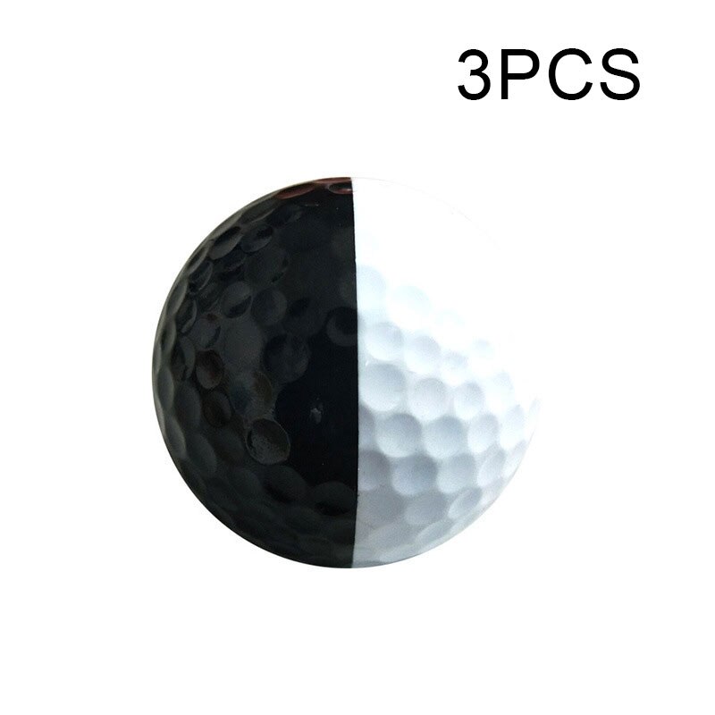 3pcs Golf Balls Set Long Distance Black And White 2 Layer Ball Golf Training Accessories For Putters: Default Title