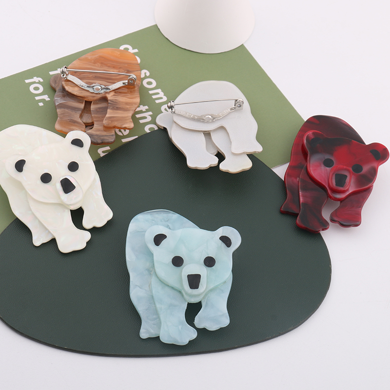 NYN – broche ours mignon bleu rouge blanc pour femmes et enfants , nouvelle fête d'anniversaire en acrylique, meilleurs de noël 5 couleurs