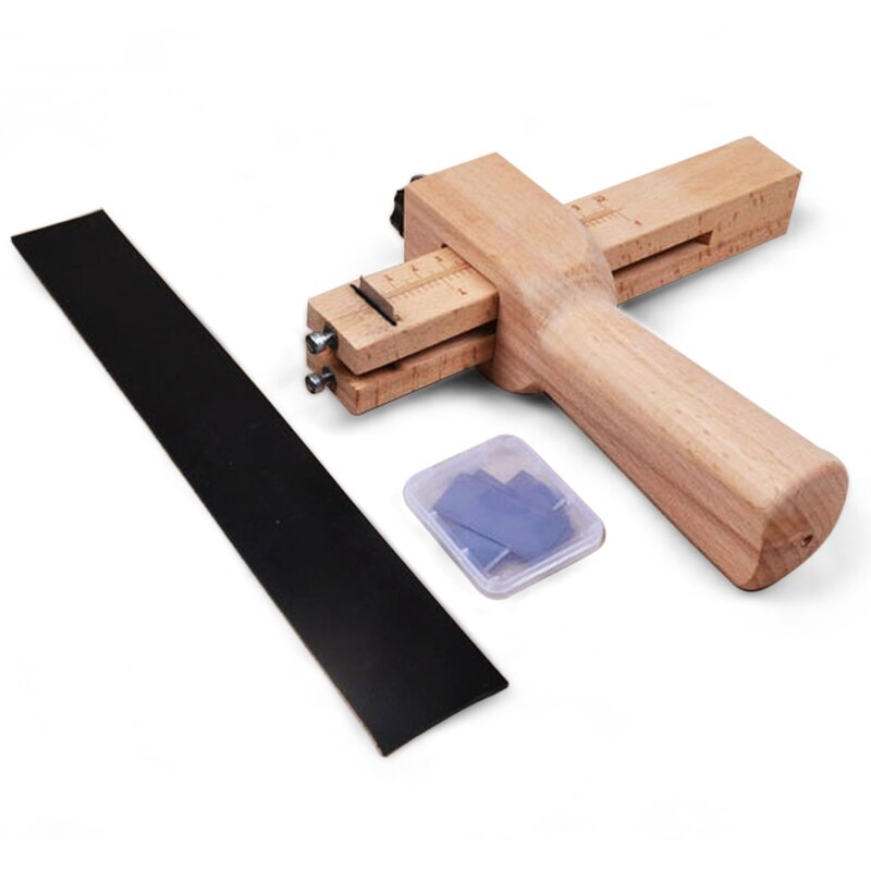 Diy verstelbare leren band snijder leerbewerking strip riem snijder pooierlijn van leer hout met 5 scherpe messen leer gereedschap