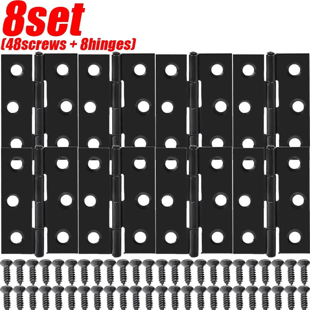 Bisagras de puerta plegables de acero inoxidable de 2 pulgadas con tornillos, puertas de gabinete, ventanas, caja de madera, bisagra plana, herrajes para muebles del hogar: Bronce