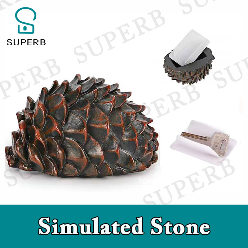 Superb escape room props simulated stone snail frog to hide object Key Box Outdoor Garden Secret Key Hidden Storage Box jxkj1987: Beige