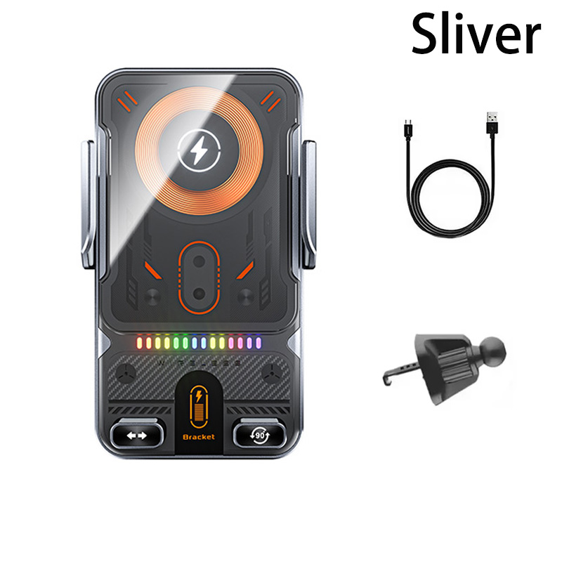 Soporte de teléfono inalámbrico para coche de 15W, soporte de teléfono de inducción infrarroja de carga rápida inalámbrica, Universal transparente para iPhone Xiaomi: Blanco