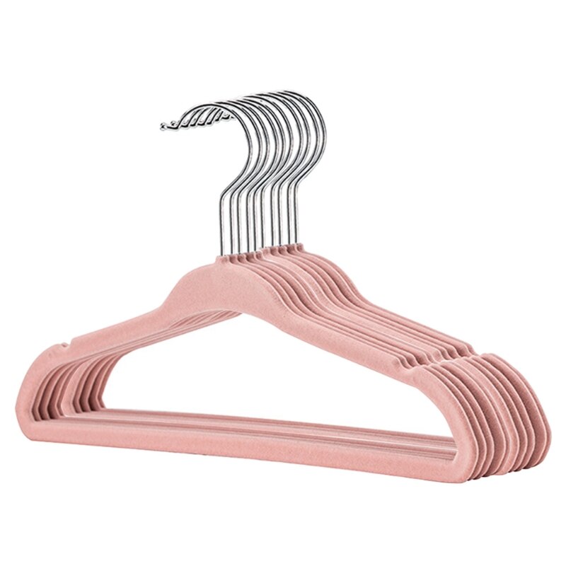 10Pcs Baby Non-Slip Velvet Hangers Space Saving 360 Degree Swivel Hook Flocked Felt Kids Clothes Drying Rack Organizer