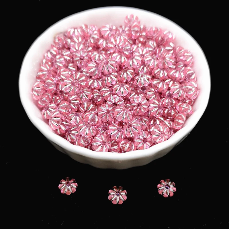 200 Uds. Hermosas cuentas con forma de flor espacio colorido para hacer joyas colgante collar pulsera DIY: Verde fluorescente