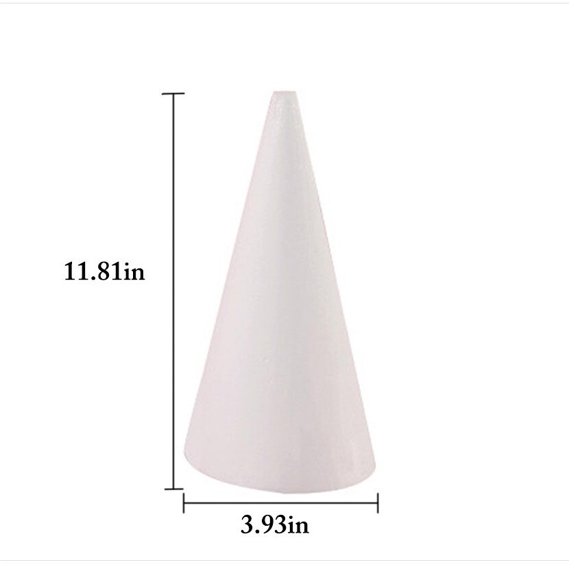 Foam Cone DIY Blank Modelling Styrofoam Christmas Tree Cone Craft Cone For Kids Manual DIY Accessories: 30CM