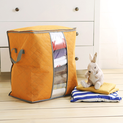 Opbergtas Doos Draagbare Organizer Non Woven Onderbed Pouch Opbergdoos Bamboe Kleding Storaging Tas Op Verkoop: Oranje